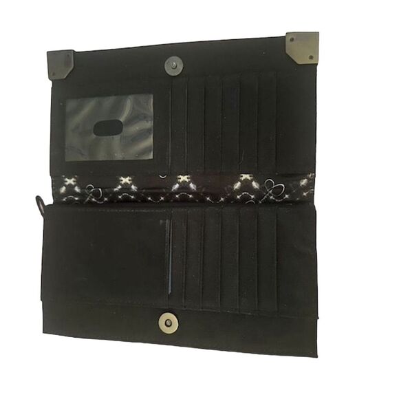 Jessica Simpson Frankie Wristlet Clutch Wallet Black RFID Zip Logo Women's - Picture 3 of 4